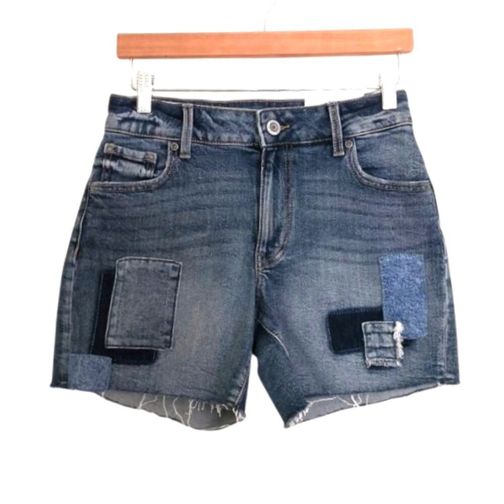 Maurices M Jeans Shorts Mid Rise Patchwork Stretch Size 2